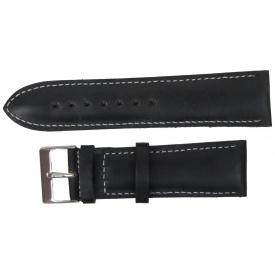 Ремінець для годинника Mykhail Ikhtyar зі шкіри 24 мм Чорний (S659-24S black)