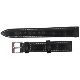 Ремінець для годинника зі шкіри Mykhail Ikhtyar 16 мм Чорний (S606-16S Black)