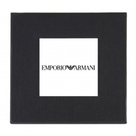 Подарункова упаковка - коробка для годинника Emporio Armani чорний з білим (IBW108-6)