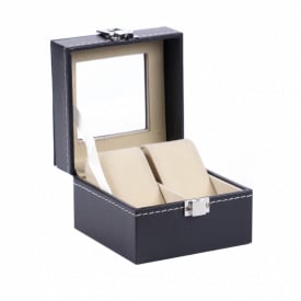 Скринька для зберігання годинників Craft 2PU 11х11х8 см Чорно-бежевий