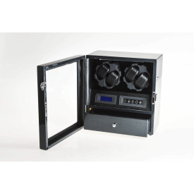 Шкатулка Salvadore для підзаводу 4 годинників X-2/05-TC1 31х19х33 см Чорний