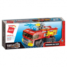 Детский конструктор Пожарная техника Qman 1410 в коробке Hurricane Fire Truck