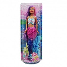 Дитяча лялька Русалочка Defa 8483 з рухомим хвостом Біло-фіолетова