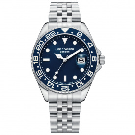 Наручний годинник чоловічий Lee Cooper Daytona Blue Сріблястий (3431)