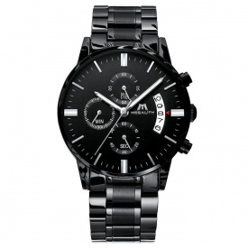 Наручний годинник чоловічий Megalith Super Чорний (1968)