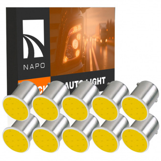 Комплект світлодіодних ламп Napo Truck 1156-COB-A 24V P21W 1156 BA15S 10 шт Білий (2522336552)