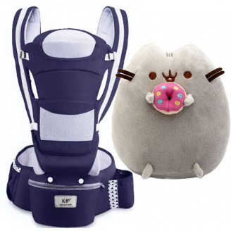 Набір Хіпсит Baby Carrier 6в1 та Пушин кет 21х25см Темно-синій (vol-9737)