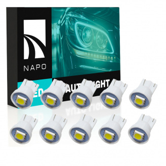 Комплект світлодіодних ламп Napo LED T10-5050-1smd T10 W5W 10 шт Білий (2451998165)