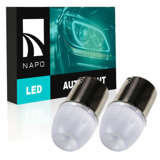 Комплект світлодіодних ламп Napo LED 1157-HP-Lens P21/5W 1157 BAU15S 2 шт Білий (2523839708)