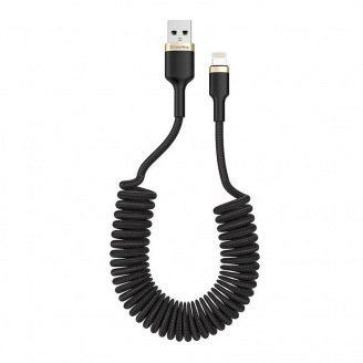 Кабель ColorWay USB/Lightning M/M spiral 2.4 А 1 м Black CW-CBUL051-BK