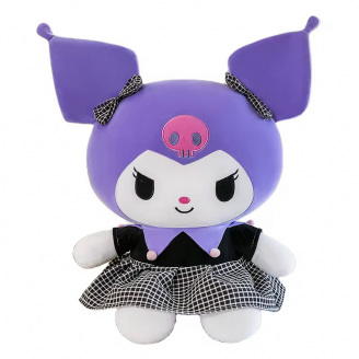 М'яка іграшка плюшева Hello Kitty з аніме Куромі у сукні в клітинку та з бантиками 55 см Різнокольоровий (1004)