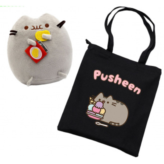 Комплект 2Life М'яка іграшка Pusheen cat 12х15 см та Сумка-шоппер 38х35 см v-12390
