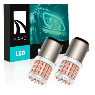Комплект світлодіодних ламп Napo LED 1157-3014-57smd-ceram P21/5W 1157 BAU15S 2 шт Червоний (2473258008)