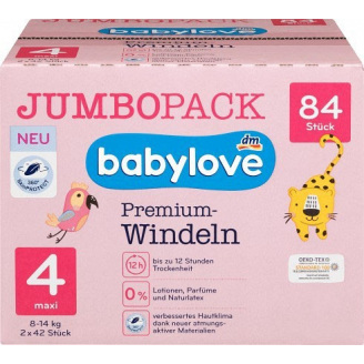 Підгузники Babylove Premium Jumbo Pack 4 Maxi (8-14 кг) 84 шт