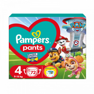 Підгузники-трусики Pampers Pants 4 (9-15 кг) 72 шт Щенячий патруль