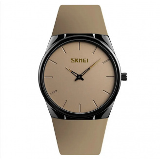 Наручний класичний годинник Skmei 1601S коричневий