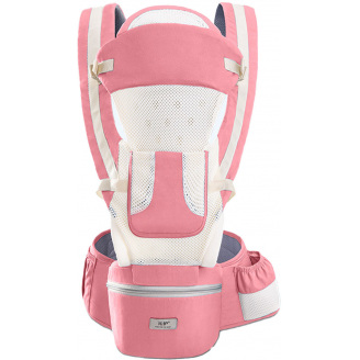 Хипсит эрго-рюкзак кенгуру переноска с сеткой Baby Carrier 6 в 1 Розовый (vol-10119)