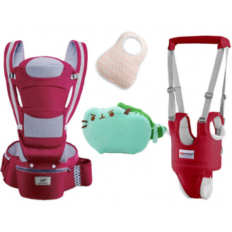 Хипсит Baby Carrier эрго-рюкзак кенгуру переноска 6 в 1 игрушка Пушин кот Дракон (vol-1881) Красный