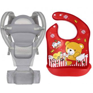 Хипсит эрго-рюкзак кенгуру переноска слюнявчик-трансформер Baby Carrier 20 кг 6 в 1 Серый (vol-9894)