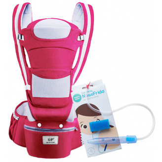 Хіпсіт Ерго-рюкзак Baby Carrier 6 в 1 Червоний + дитячий назальний аспіратор (vol-1433)