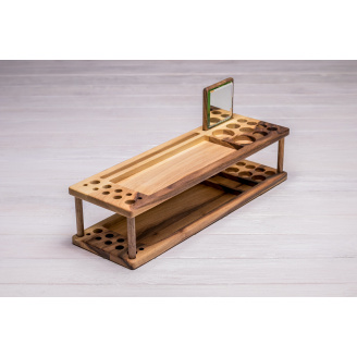 Дерев'яний холдер для зберігання косметики із дзеркалом ecoWalnut 440x140x110 мм