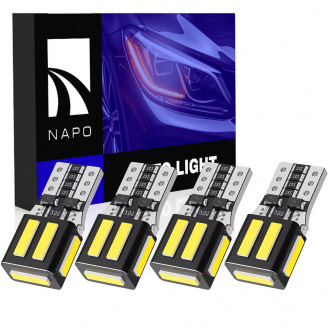 Комплект світлодіодних ламп Napo PRO T10-7020-7smd W5W T10 4 шт Білий (2495407382)