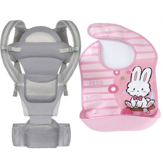 Хипсит эрго-рюкзак кенгуру переноска слюнявчик-трансформер Baby Carrier 20 кг 6 в 1 Серый (vol-9893)