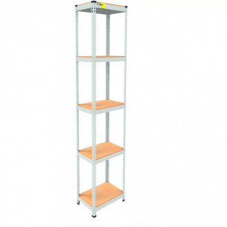 Металевий стелаж Emby Light Series 2400х450x300 мм 5 полиць ДСП до 100 кг Білий