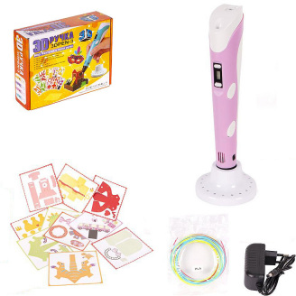 3D ручка Bambi DX008 зі стрижнями від мережі Рожевий