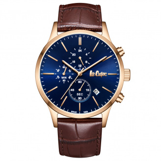 Наручний годинник чоловічий Lee Cooper Leather Gold Золотистий (3435)
