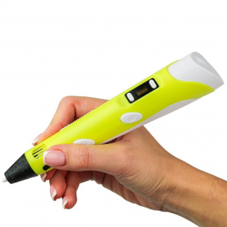 3D ручка c LCD дисплеем 3DPen Hot Draw 3 Yellow Комплект эко пластика для рисования 209 метров