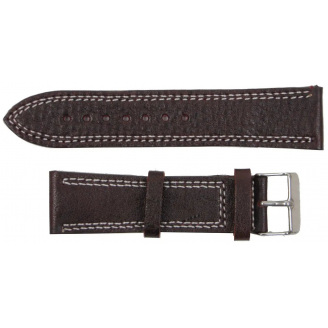Ремінець для годинника Mykhail Ikhtyar шкіряний 22 мм Темно-коричневий (S529-22S dark brown)