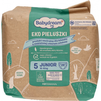 Еко підгузники Babydream 5 Junior (10-16 кг) 28 шт