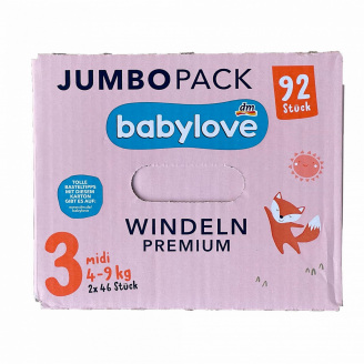 Підгузники Babylove 3 4-9 кг 92 шт Jumbo Pack