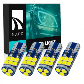 Комплект світлодіодних ламп Napo T10-3030-15smd W5W T10 4 шт Білий (2508431490)