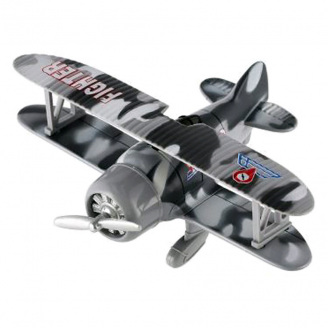 Детский металлический Самолет A-Toys XG879-102 инерционный Серый
