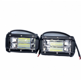 LED фара прямокутна OEM універсальна 72 W 24 діода 133 мм комплект 2 шт (KTLV02-03)