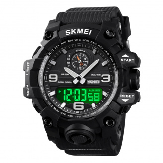 Годинник наручний чоловічий Skmei 1586 Black 1586BK (17156-hbr)
