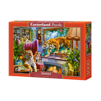 Пазли Castorland Тигри вдома 3000 елементів Різнокольоровий (C-300556)