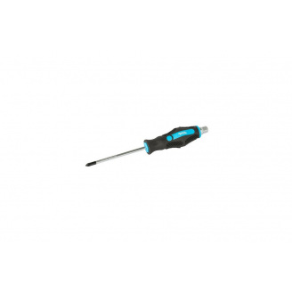 Викрутка ударна хрестова магнітна MASTERTOOL GM EXTERNAL HEX PH1х100 мм ручка з покриттям TPR (49-6110)