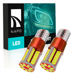 Комплект світлодіодних ламп Napo T10-3014-57smd-CAN W5W T10 2 шт Білий (2506579740)