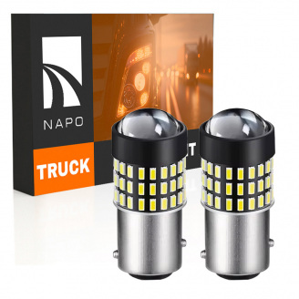 Комплект світлодіодних ламп Napo Truck 1157-3014-54smd-Lens 24V P21/5W 1157 BAU15S 10 шт Білий (2523909484)
