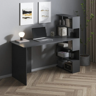 Письмовий стіл з полицями No Brand Open shelf 1250х600х750 мм Антрацит (13624989)