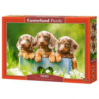 Пазли Castorland Щенята такси 500 елементів 47х33 см Різнокольоровий В-53605