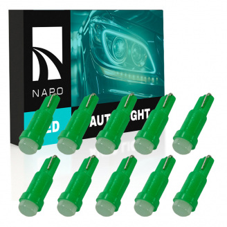 Комплект світлодіодних ламп Napo LED T5-1led-A T5 W1,2W 10 шт Зелений (2441245043)