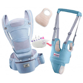 Хипсит Baby Carrier эрго-рюкзак кенгуру переноска 6 в 1 Пушин Кэт Лунный единорог (vol-1876) Синий