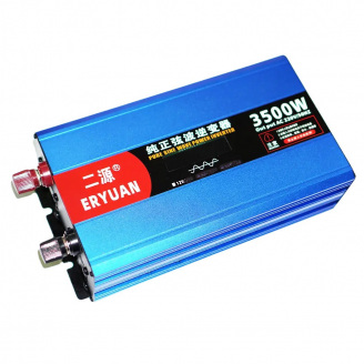 Перетворювач напруги інвертор Eryuan 3500W LCD DC/AC 12V-220V з чистою синусоїдою та вольтметром Blue