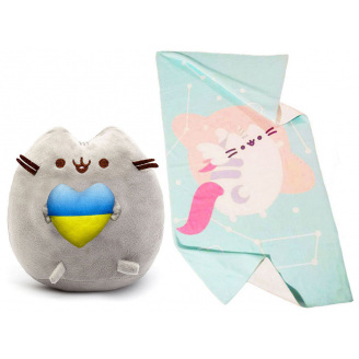 Комплект 2Life М'яка іграшка Pusheen cat 23х25 см та рушник 50х100 см v-12357