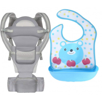 Хипсит эрго-рюкзак кенгуру переноска слюнявчик-трансформер Baby Carrier 20 кг 6 в 1 Серый (vol-9898)