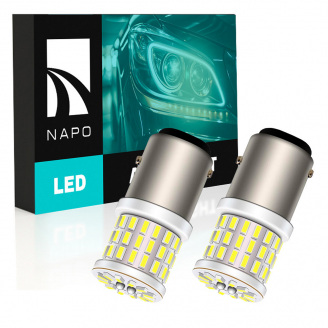 Комплект світлодіодних ламп Napo LED 1157-3014-57smd-ceram P21/5W 1157 BAU15S 2 шт Білий (2473239737)